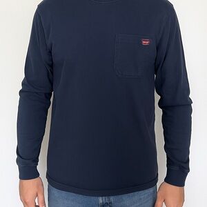 Wrangler Navy Blue Long Sleeve Shirt